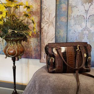 BRAHMIN Multi-color Leather Shoulder Handbag